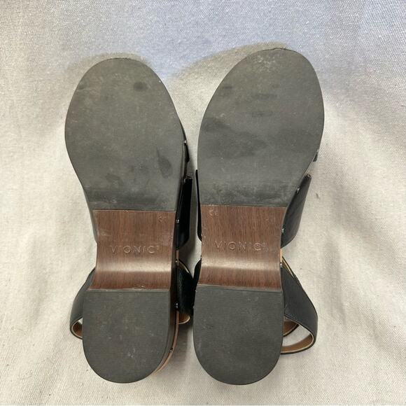Vionic Faye black leather t strap closed toe clog US Size 9 Euro 41 - Picture 11 of 15